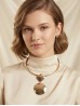 Circle/Square Pendant Necklace & Earring Set